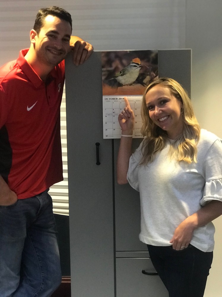 Amanda and Brenny with the calendar.