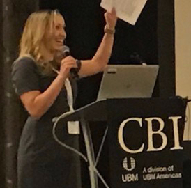 Amanda presenting at a professional conference