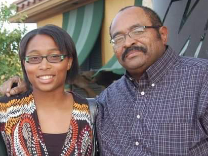 Leonardia with her father.