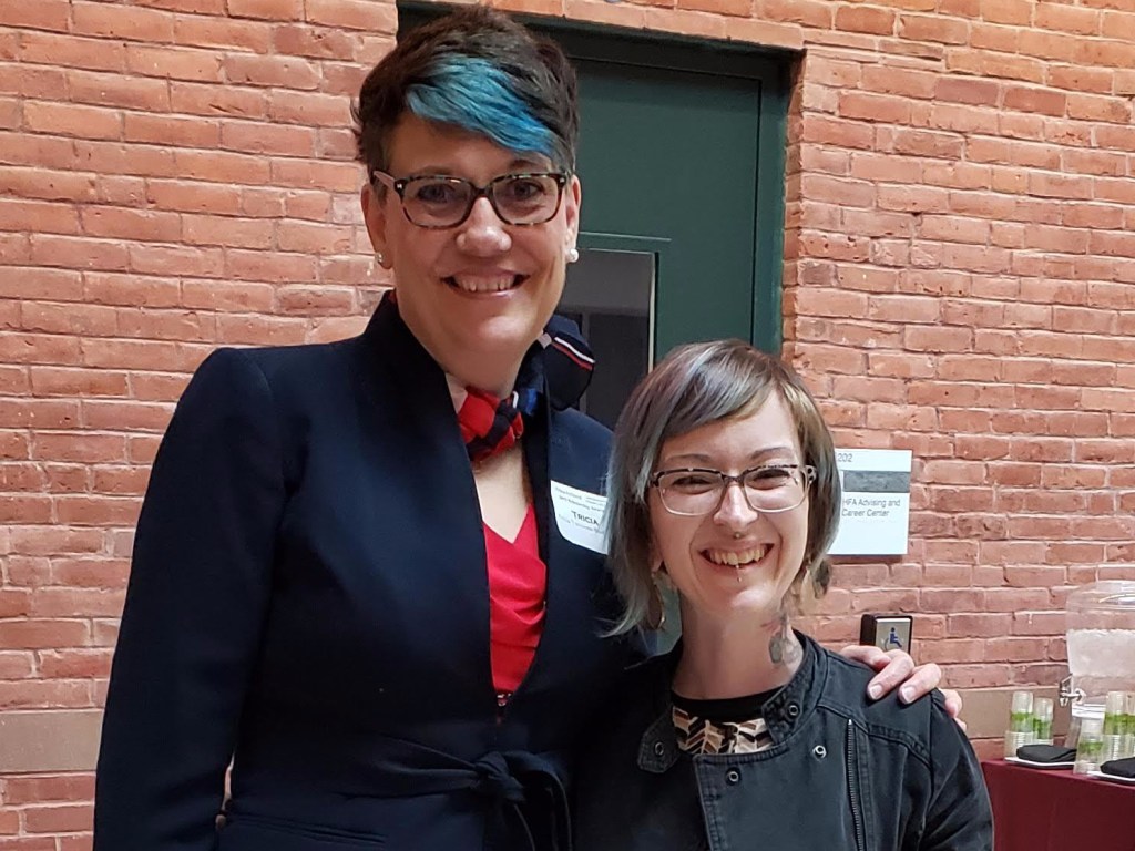 Tricia Yacovone-Biagi poses with GGTW scholarship recipient Leah Boutelle.