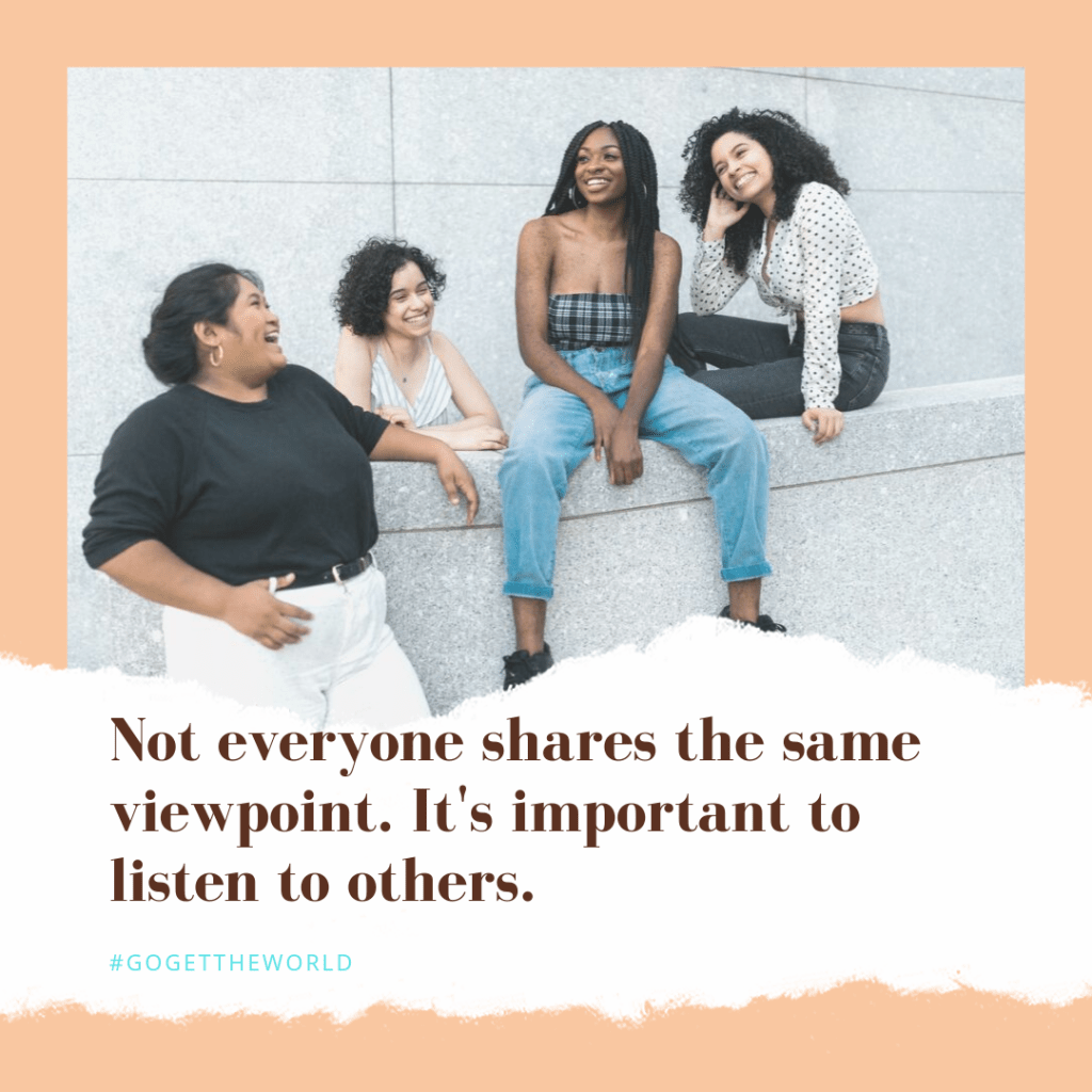 Four woman chatting and laughing